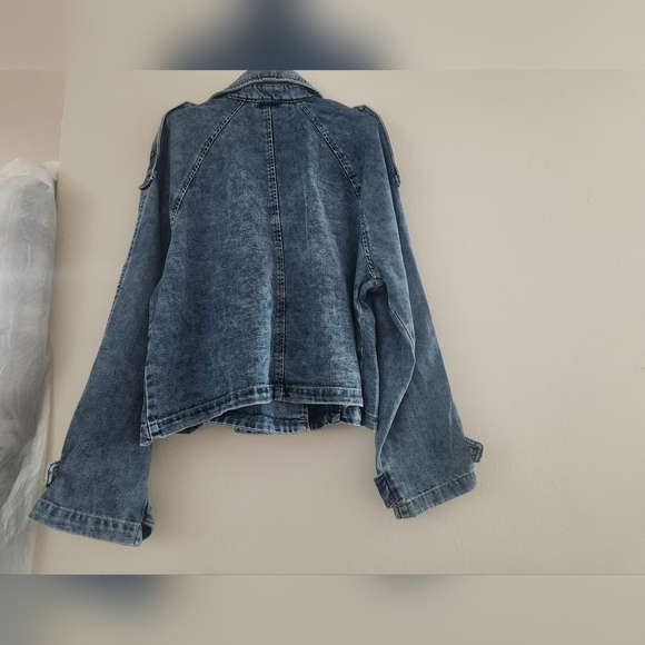 H&M short twill peacoat denim blue sz  M,L BNWT - Picture 3 of 6